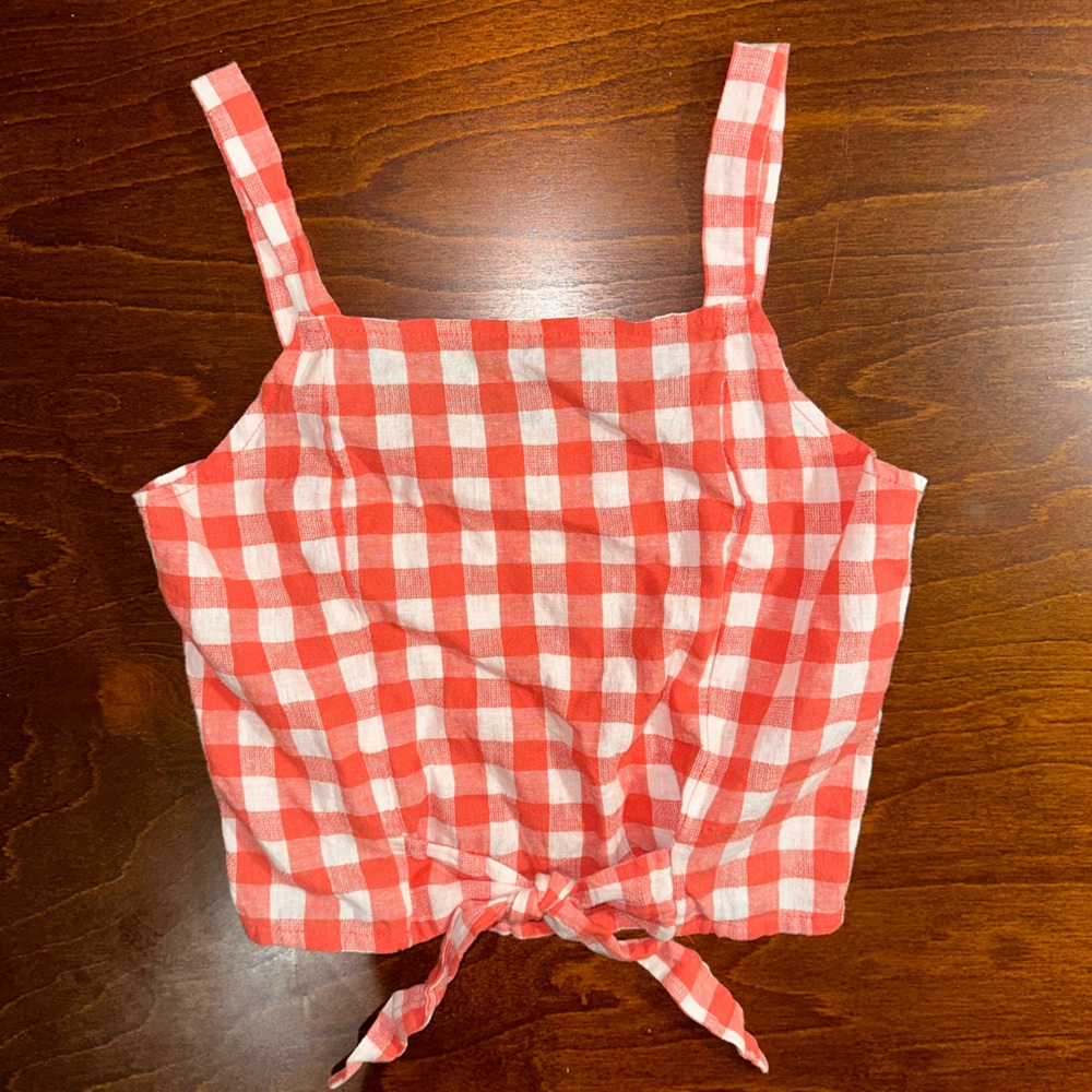 GB girls pink gingham tank top
